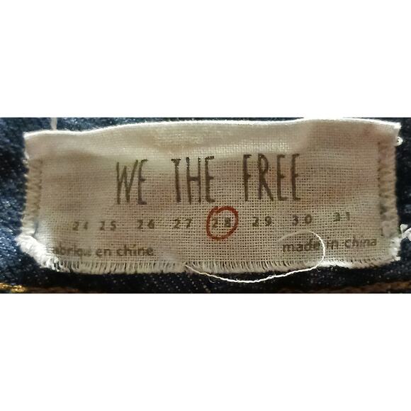 We The Free Wide Leg Jeans 28 Med Wash 90s Y2K Cropped Denim Vintage 28Wx21L - Picture 6 of 6
